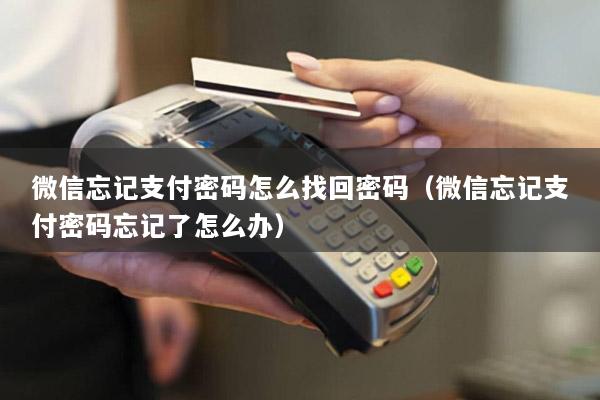 微信忘记支付密码怎么找回密码(微信忘记支付密码忘记了怎么办)