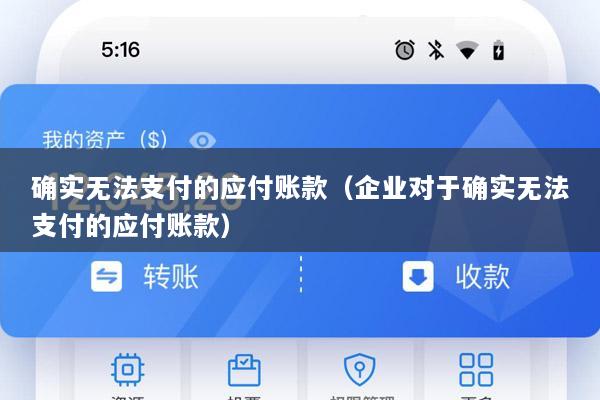 确实无法支付的应付账款(企业对于确实无法支付的应付账款)