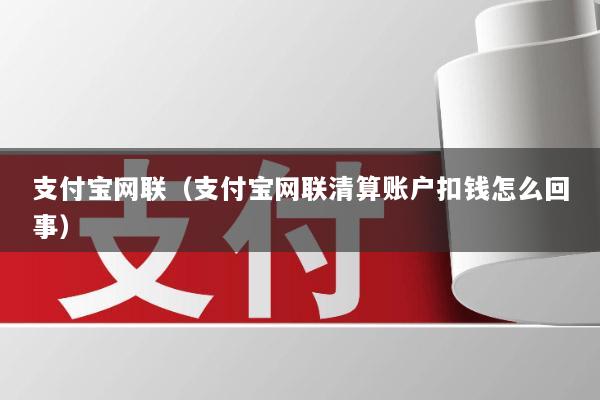 支付宝网联(支付宝网联清算账户扣钱怎么回事)