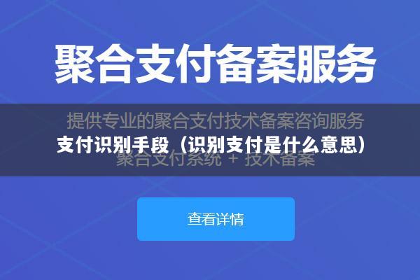 支付识别手段(识别支付是什么意思)