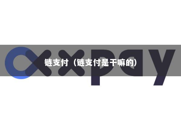 链支付(链支付是干嘛的)
