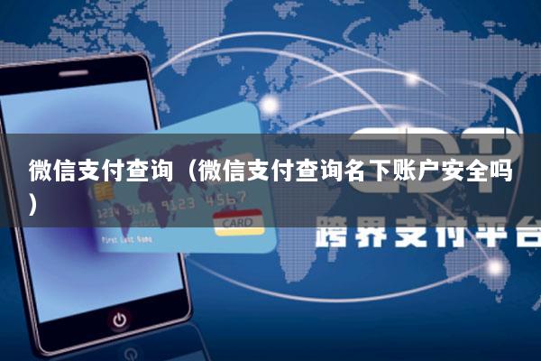 微信支付查询(微信支付查询名下账户安全吗)