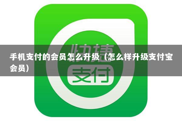 手机支付的会员怎么升级(怎么样升级支付宝会员)